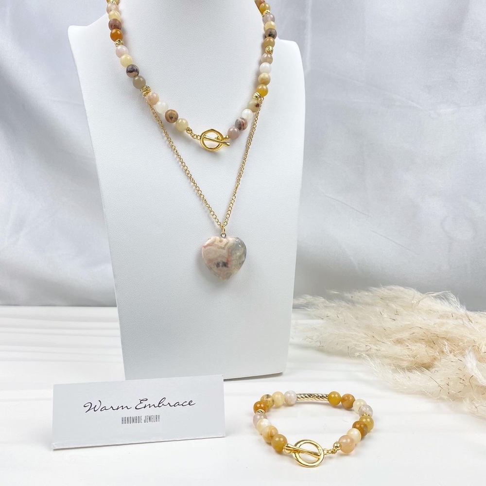 Yellow Confidence Jewelry Set Necklace and Bracelet Combo - Picture 2 of 2